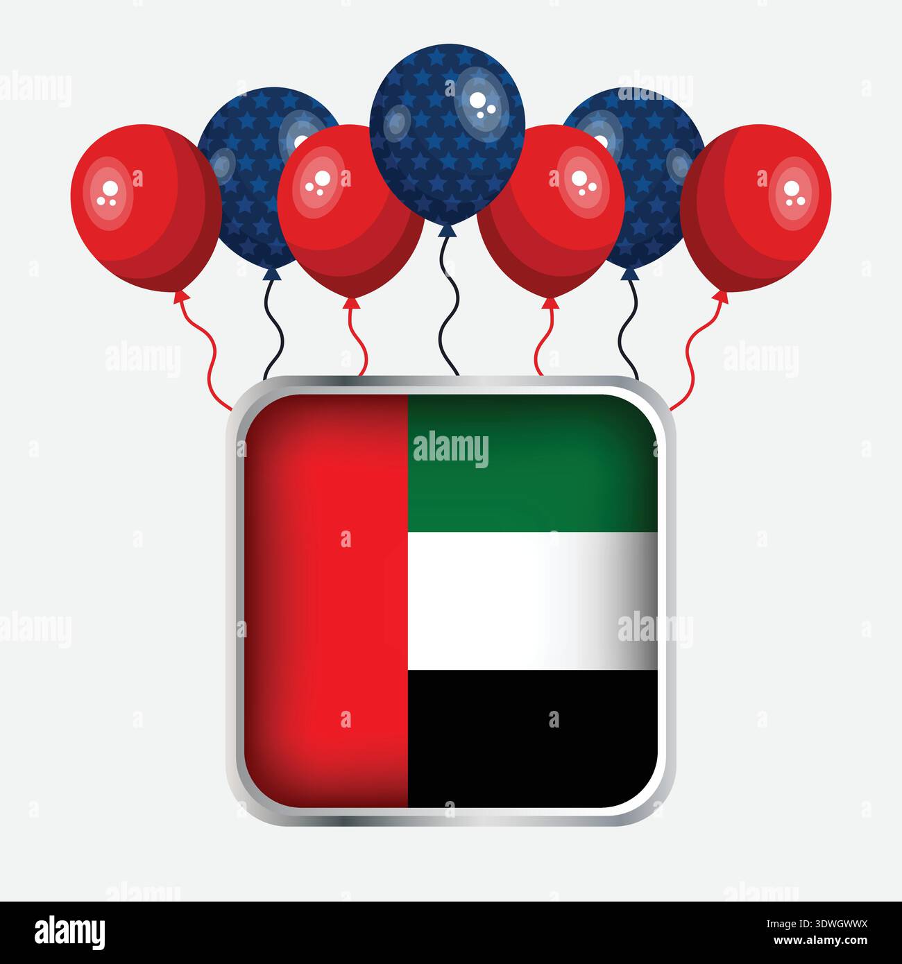 Celebrazione del giorno dell'indipendenza della bandiera degli Emirati Arabi Uniti Illustrazione Vettoriale