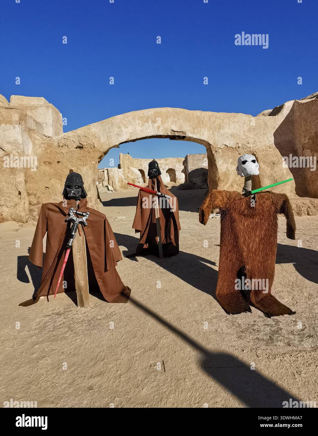 Il film MOS Espa è ambientato in Star Wars: The Phantom Menace, tra le dune del Sahara vicino a Tozeur, Tunisia. Foto Stock
