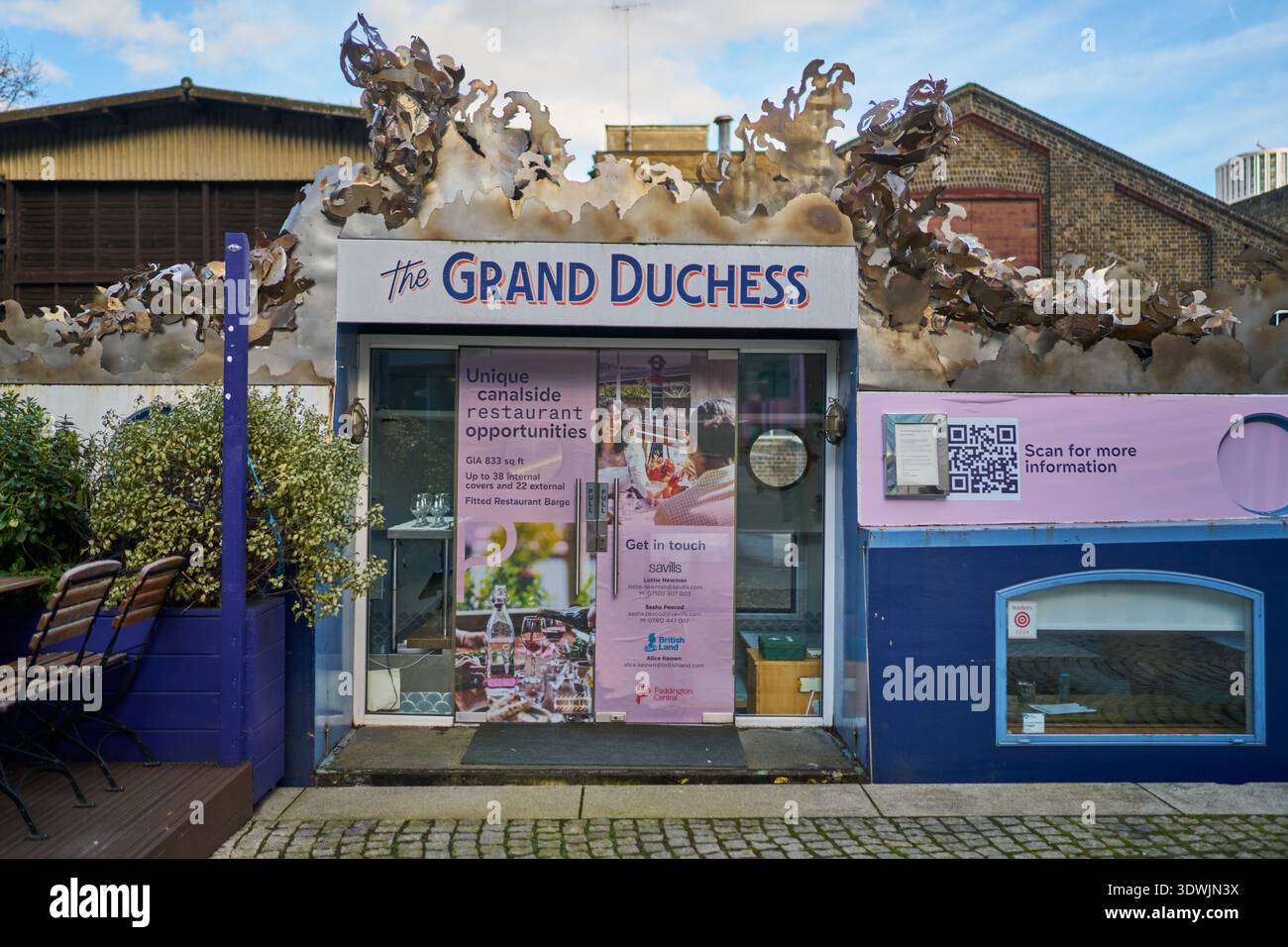 Grand Union Canal - chiatta Foto Stock