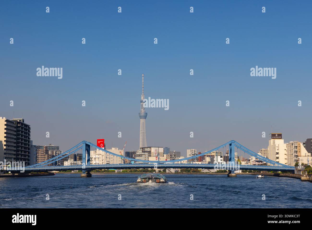 Torre Skytree. Vista dalla gita in barca sul fiume Sumida Foto Stock