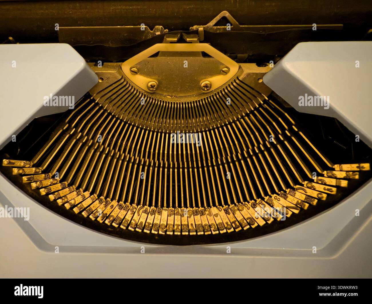 primo piano di una macchina da scrivere d'epoca Foto Stock