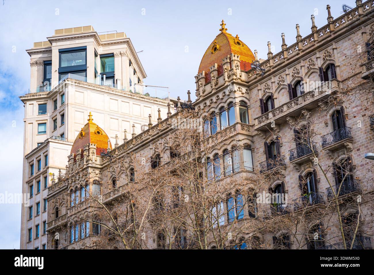 Case Rocamora barcelona, edificio nel centro della città in stile architettonico modernista in via Passeig de Gracia, punto di riferimento turistico Foto Stock