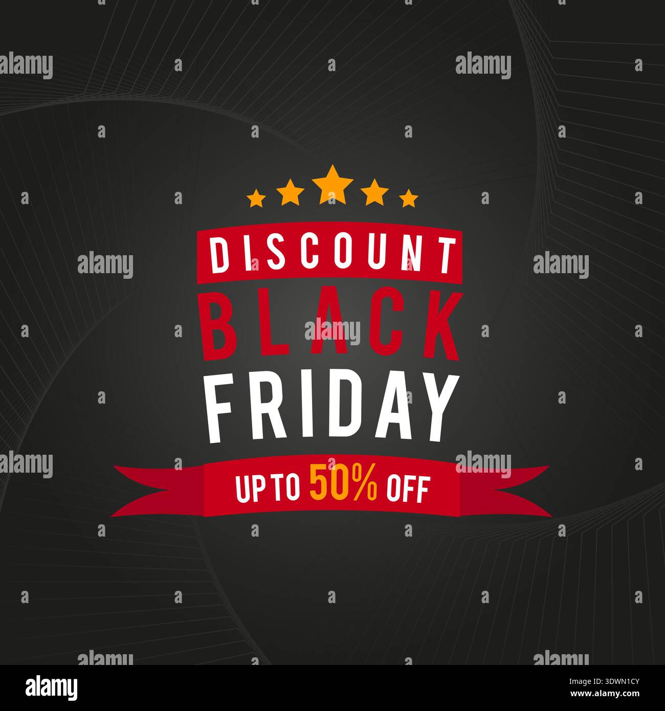 Moderno striscione Black Friday con colori rosso e nero, design vettoriale modificabile, può essere utilizzato per il design aziendale o di presentazioni. Illustrazione Vettoriale