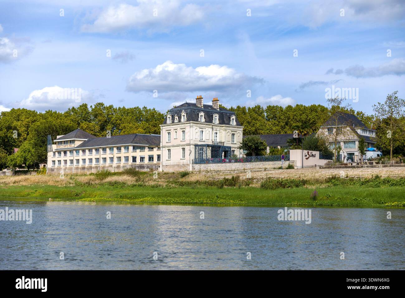 Francia, Maine-et-Loire, Les Ponts-de-Cé, Les-trois-lieux Restaurant Foto Stock