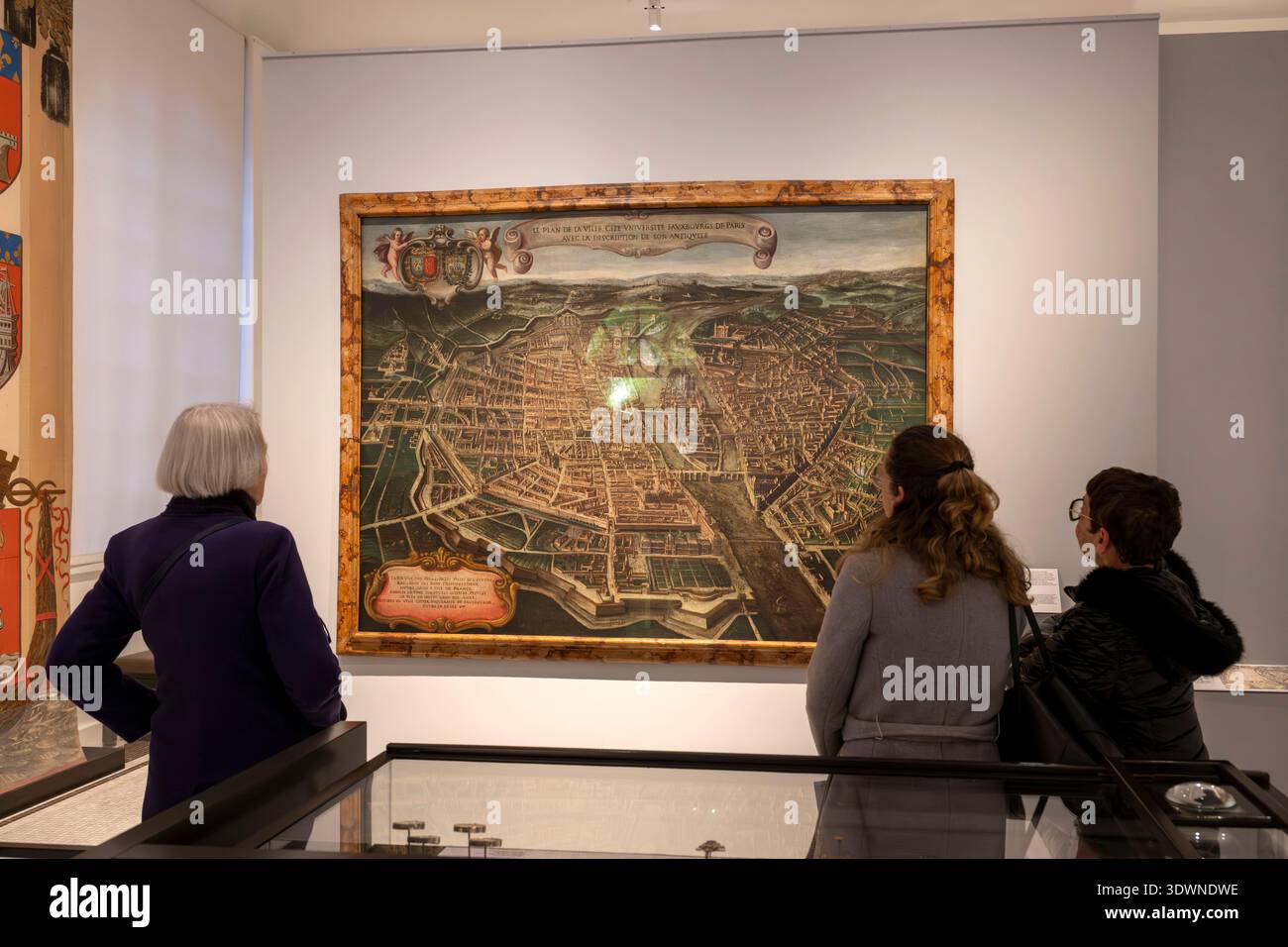 Francia, Parigi, quartiere Marais, Museo Carnavalet, mappa di Parigi di Giovanni-Maria Tamburini, tra il 1632 e il 1641 Foto Stock