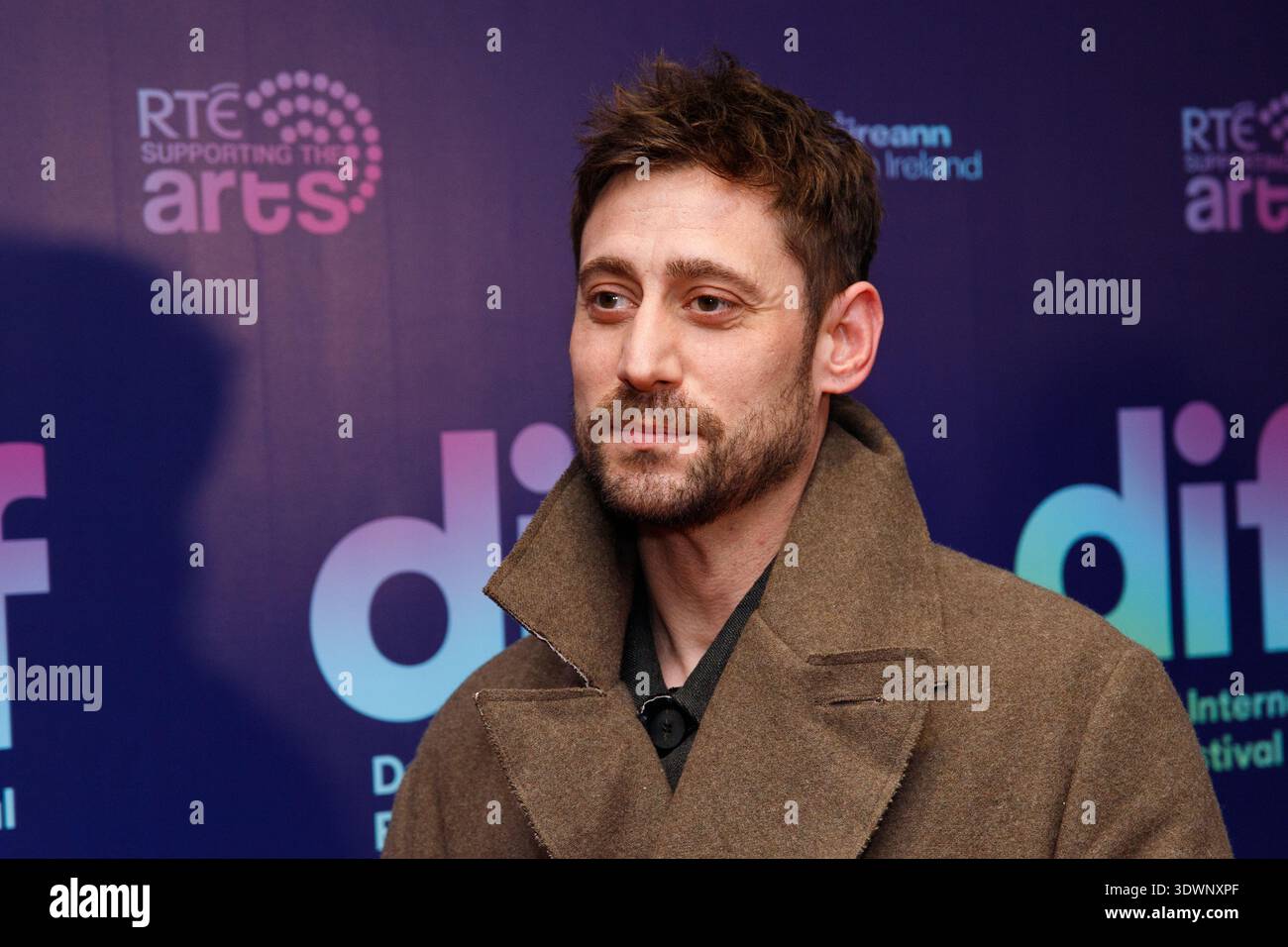 Dublino, Irlanda – 27 febbraio 2026 – Michael Socha partecipa alla prima mondiale di «500 miglia» al Dublin International Film Festival, al Lighthouse Cinema di Smithfield. Crediti: Liam Murphy/Alamy Live News Foto Stock