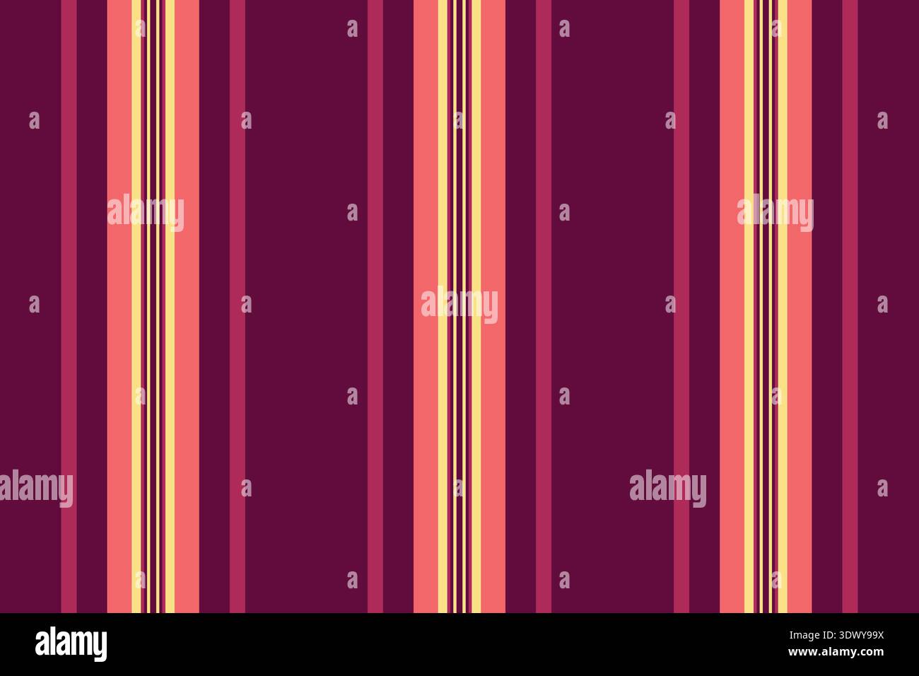 Tessuto di sfondo con texture sovrapposta senza cuciture per motivi di Deminininity. Strisce in tessuto Vnfant Vertical Lines con tavolozza di colori rosa e giallo. Illustrazione Vettoriale