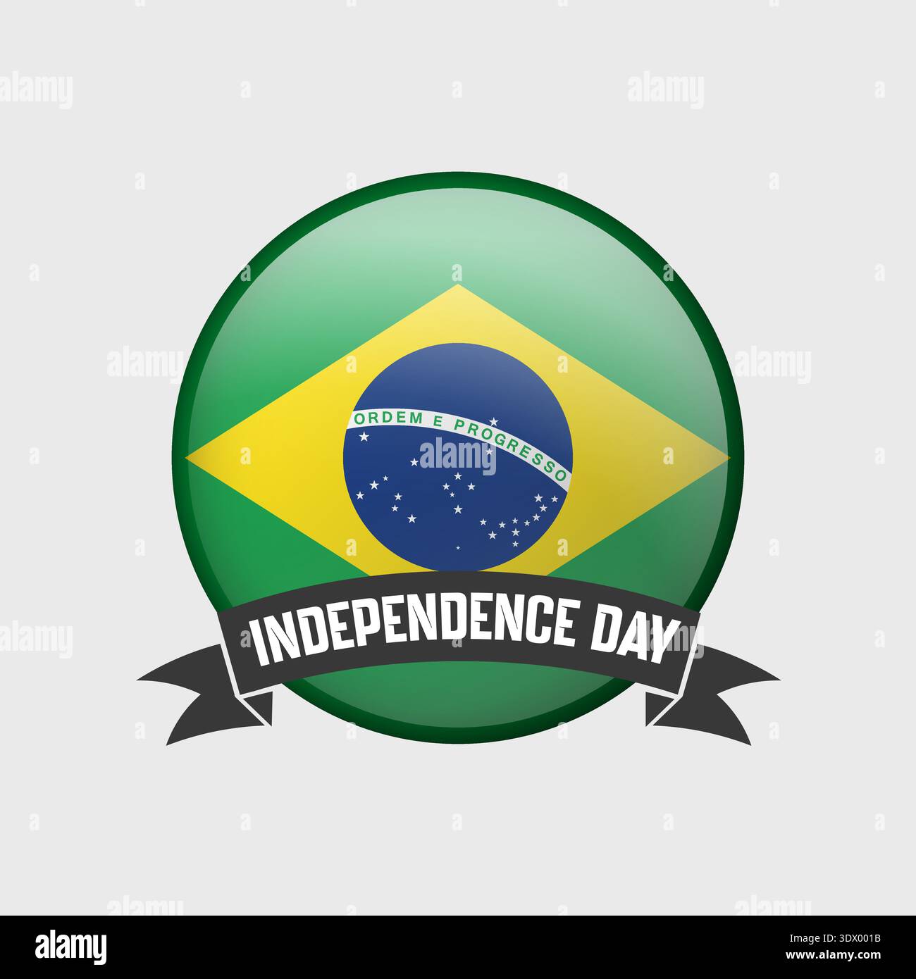 Brasile Round Independence Day Badge, design modificabile vettoriale, può essere utilizzato per la progettazione aziendale o di presentazioni. Illustrazione Vettoriale