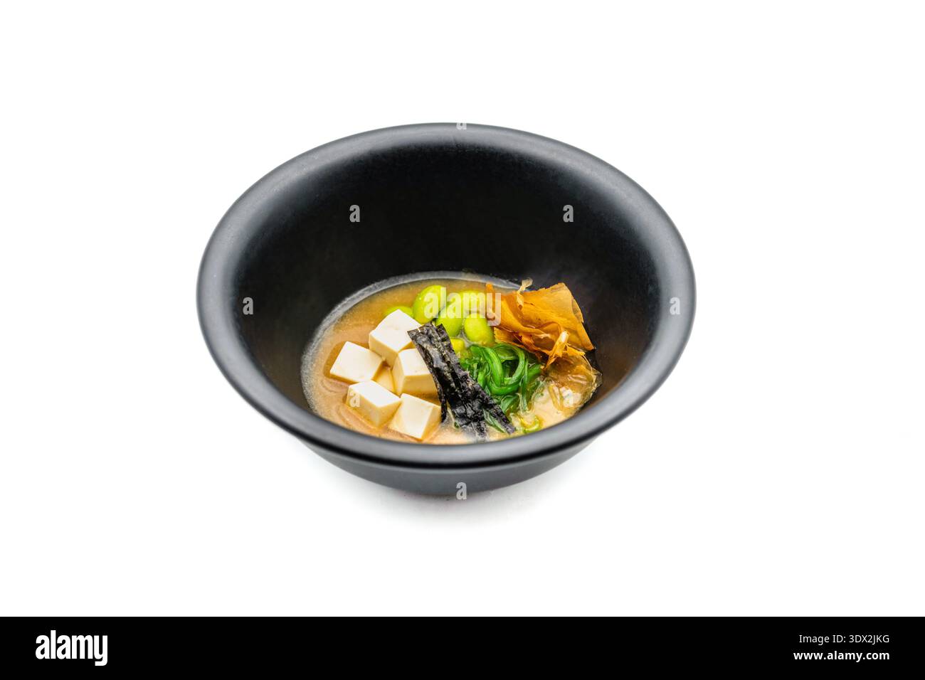 Tradizionale zuppa giapponese di miso con tofu e verdure Foto Stock