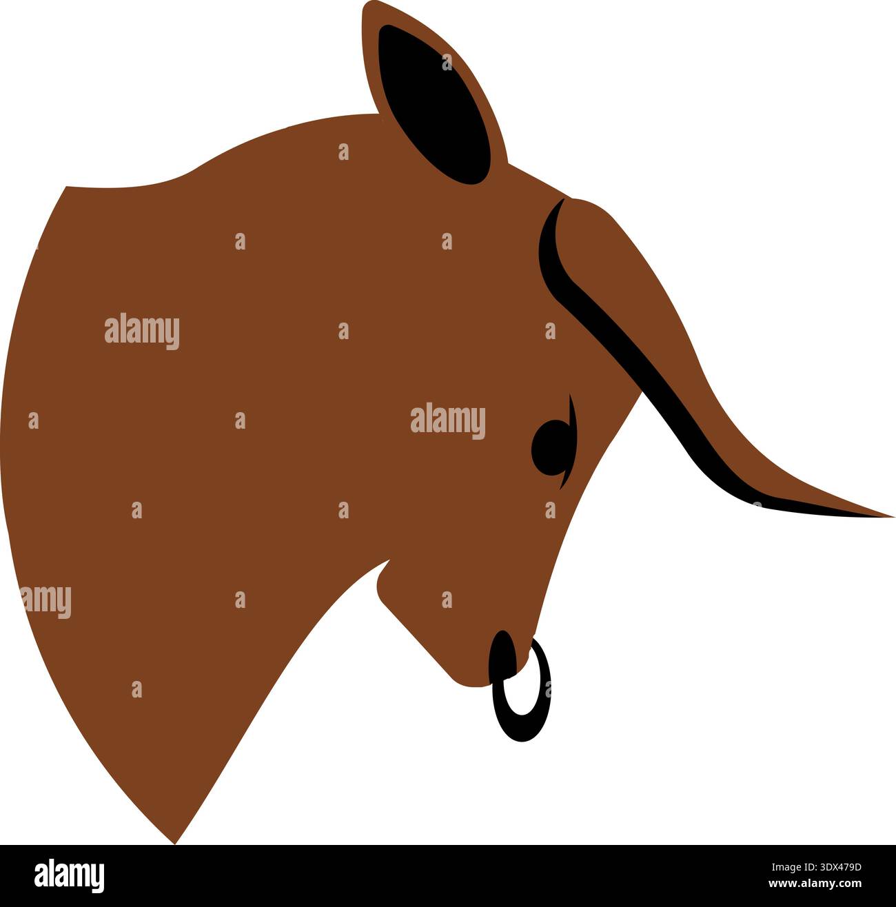 Illustrazione del design del logo Bull Mascot. Forte icona del logo della mascotte di un toro da combattimento Illustrazione Vettoriale
