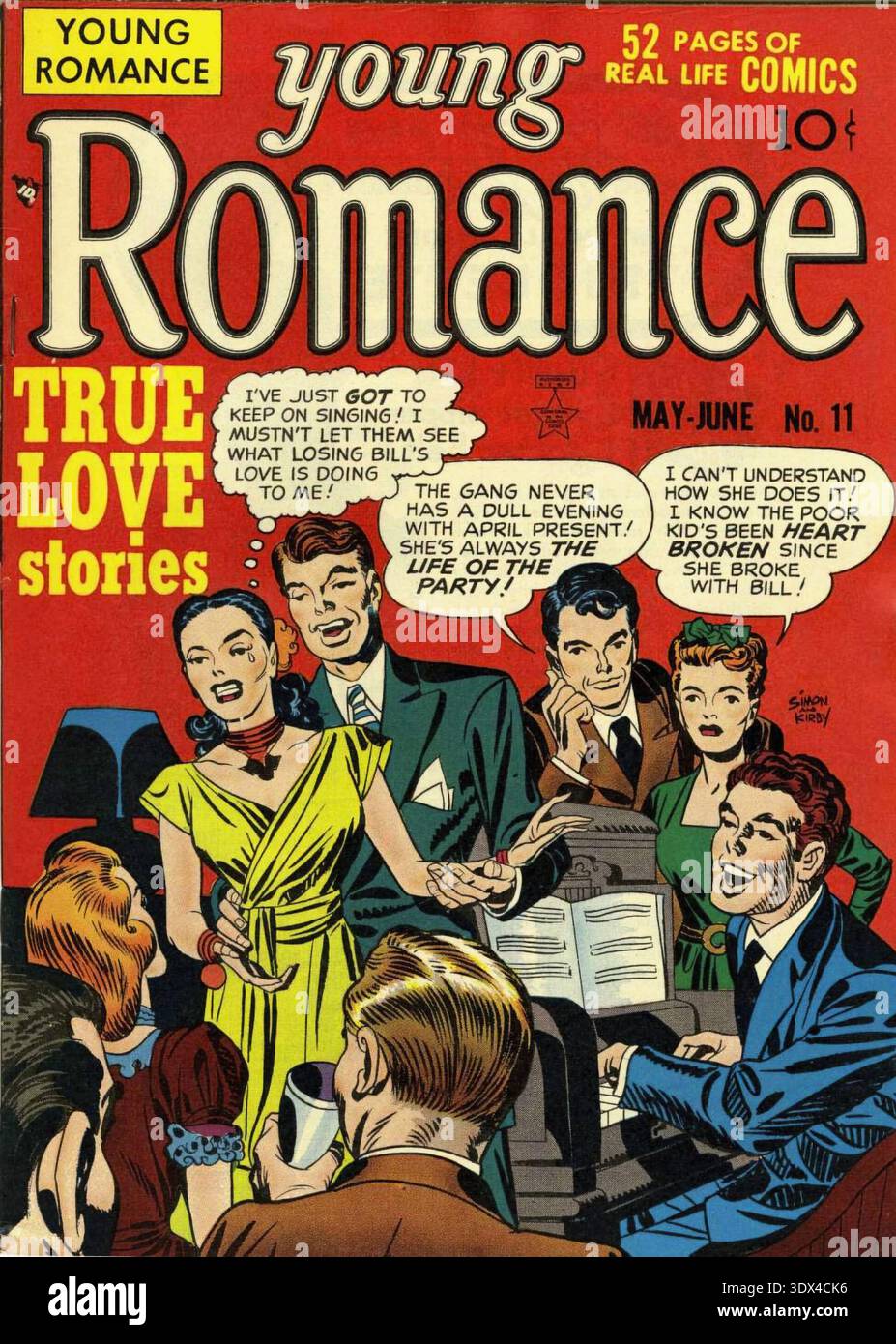 Copertina di Young Romance 11 (maggio/giugno 1949 Crestwood Publications). Arte di Joe Simon e Jack Kirby. Foto Stock