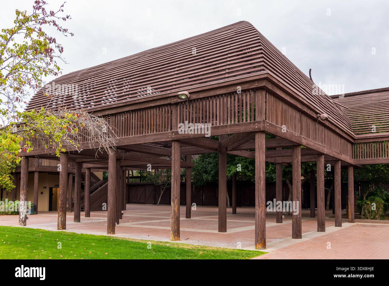 Lath House Pavilion nell'Heritage and Science Park di Phoenix, Arizona. Foto Stock