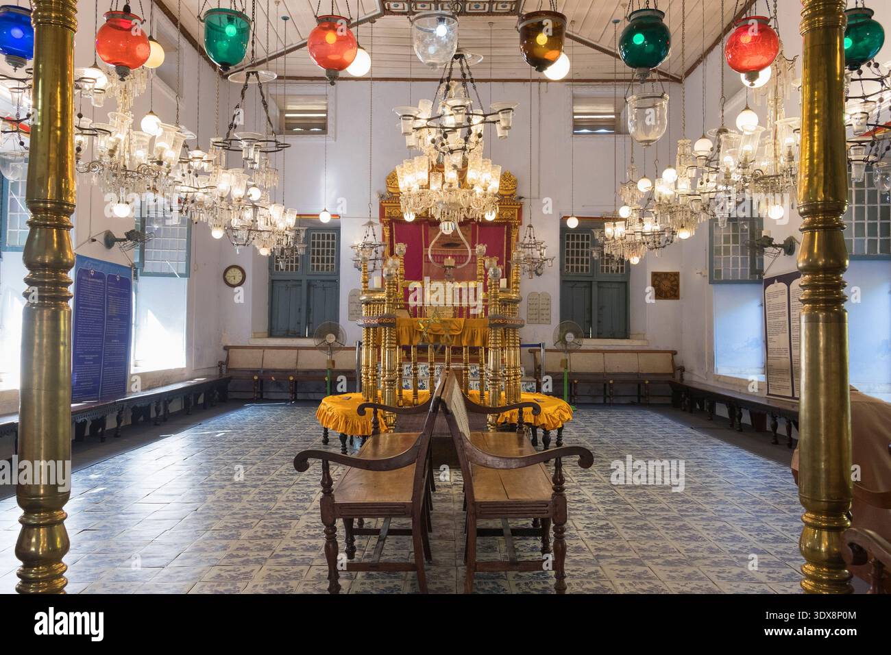 Sinagoga Paradesi Mattancherry Kochi Cochin Kerala India Foto Stock