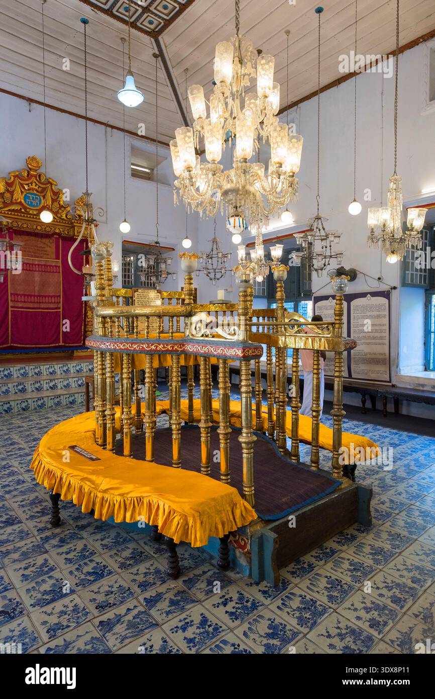 Sinagoga Paradesi Mattancherry Kochi Cochin Kerala India Foto Stock