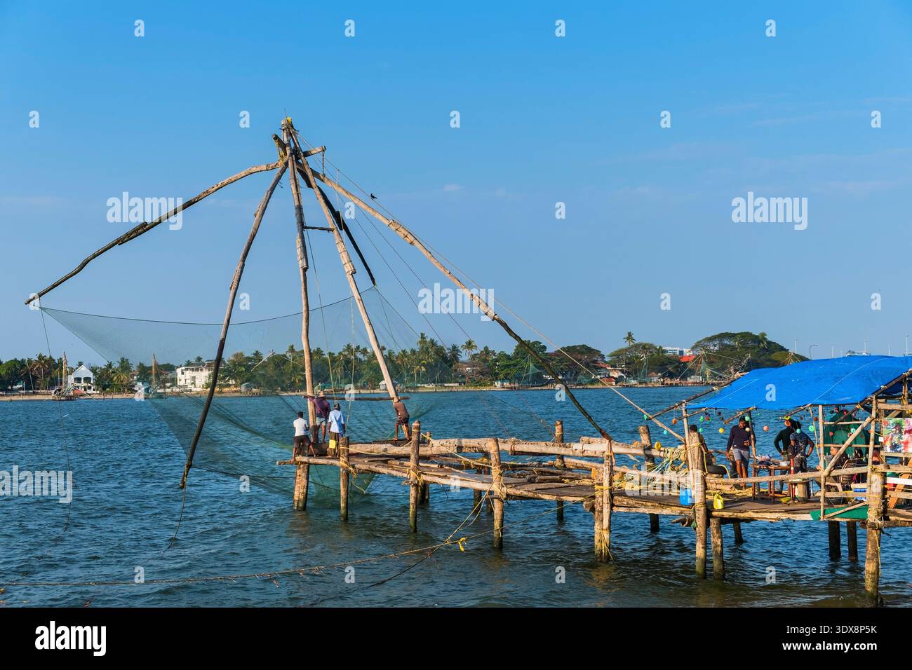 Reti da pesca cinesi Fort Kochi Cochin Kerala India Foto Stock