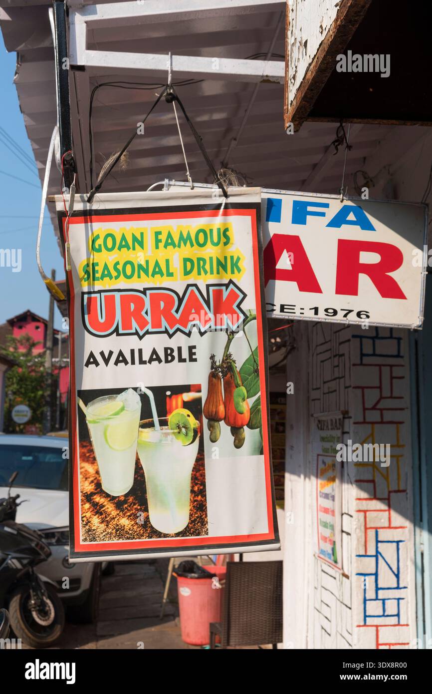 Urrak firma Fontainhas Panjim Goa India Foto Stock