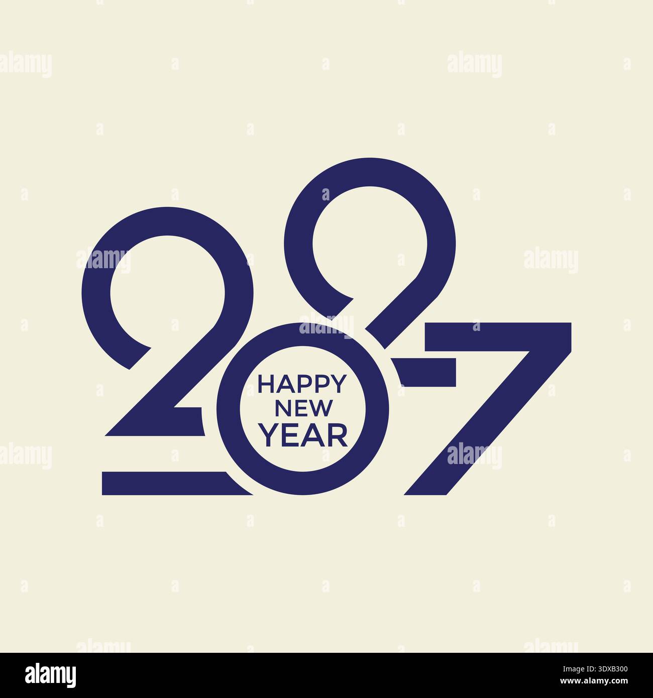 Design creativo per poster di Capodanno 2027, biglietti d'auguri o banner. Logo Text 2027 design Happy New Year Celebration Concept. Illustrazione Vettoriale