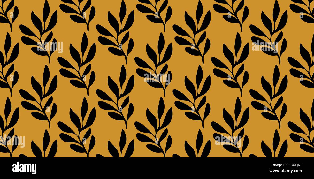 Sfondo naturale naturale con motivo senza cuciture Olive Leaf per carta da parati e avvolgimento in tessuto tessile Illustrazione Vettoriale