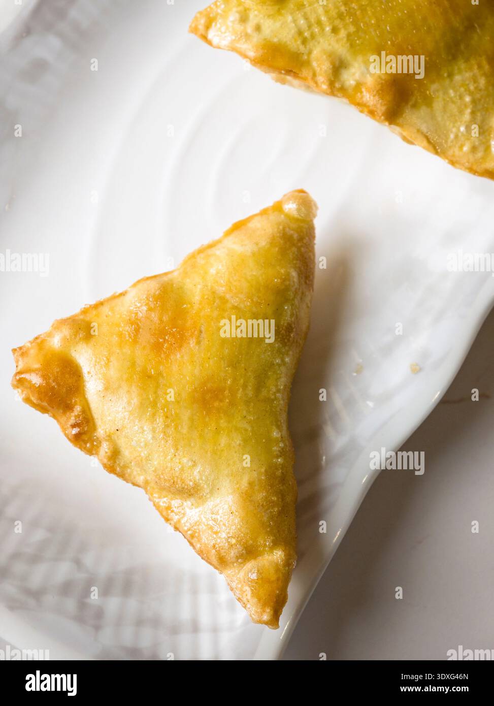 Pollo al curry Gyozas, Maiorca, Isole Baleari, Spagna Foto Stock