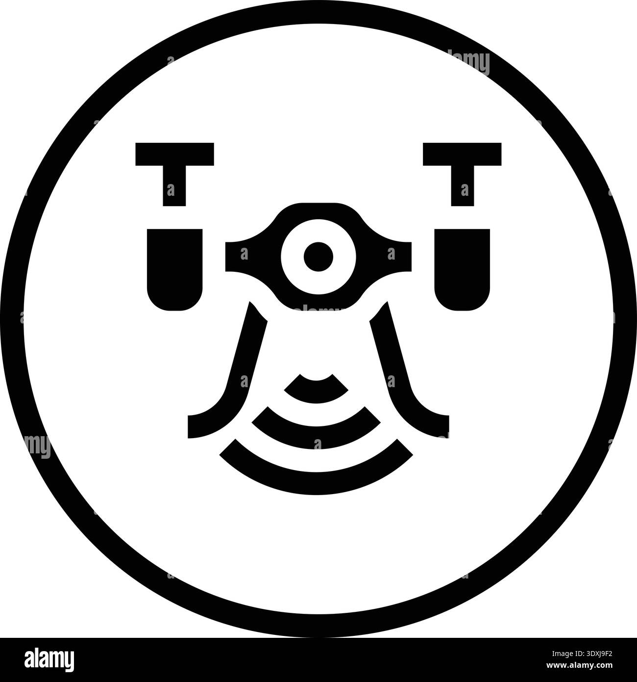 Illustrazione di progettazione dell'icona del vettore drone Illustrazione Vettoriale