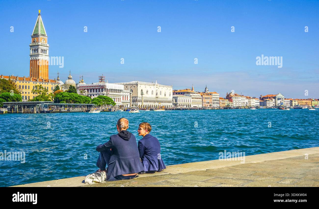 Canal Grande Venezia Italia Foto Stock