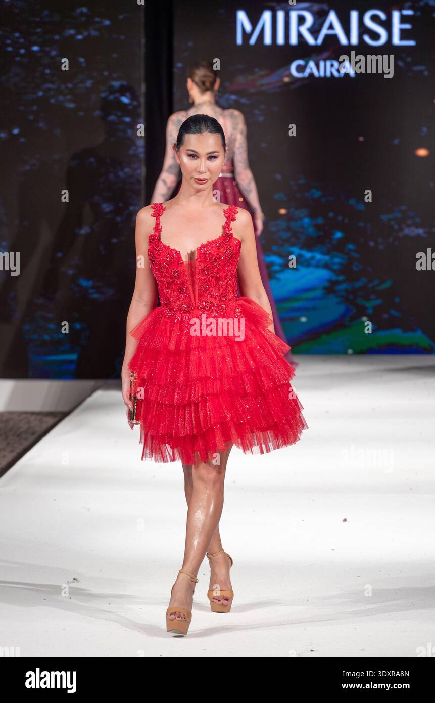 House of iKons Fashion Week Londra - Miraise by Caira - London Fashion Week Catwalk Show Event Foto Stock