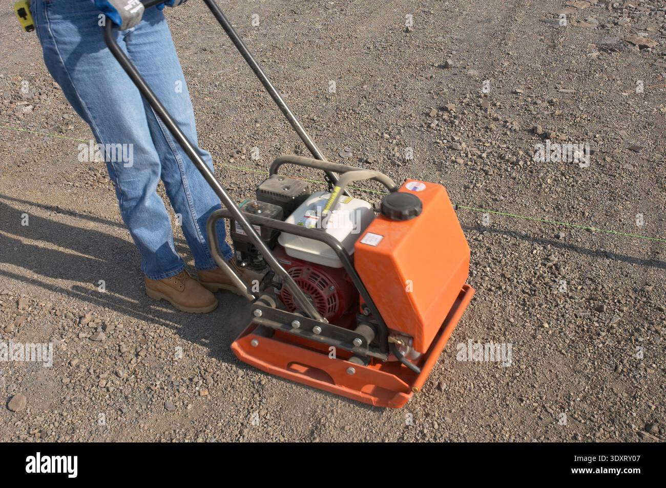 Compattatore vibrante per terreno utilizzato nei cantieri edili, Pennsylvania USA Foto Stock