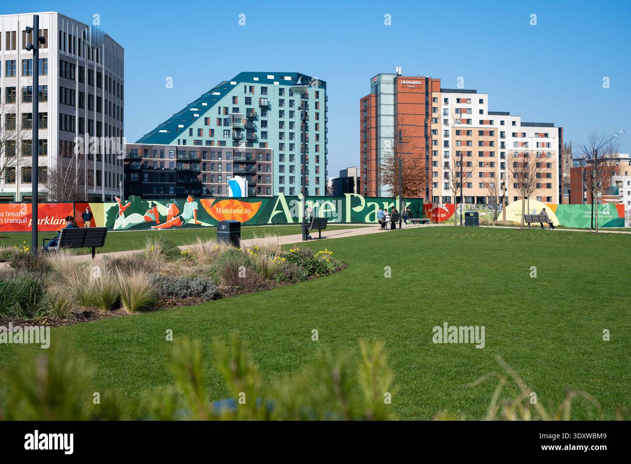 Aire Park, quartiere ad uso misto, South Bank, Leeds Foto Stock