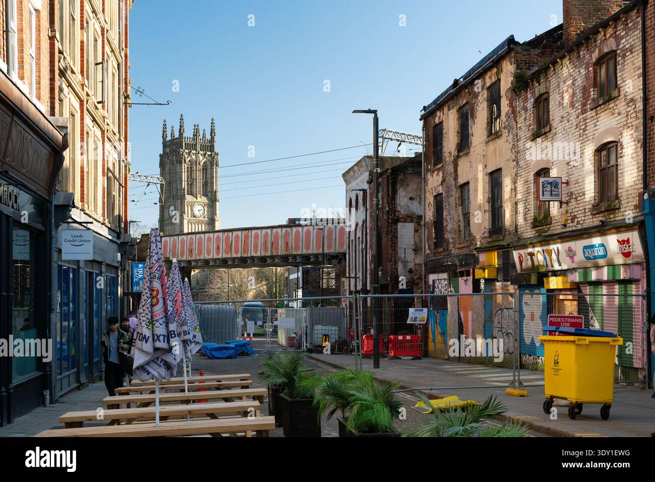 Lower Kirkgate, Leeds, edifici collassati Foto Stock