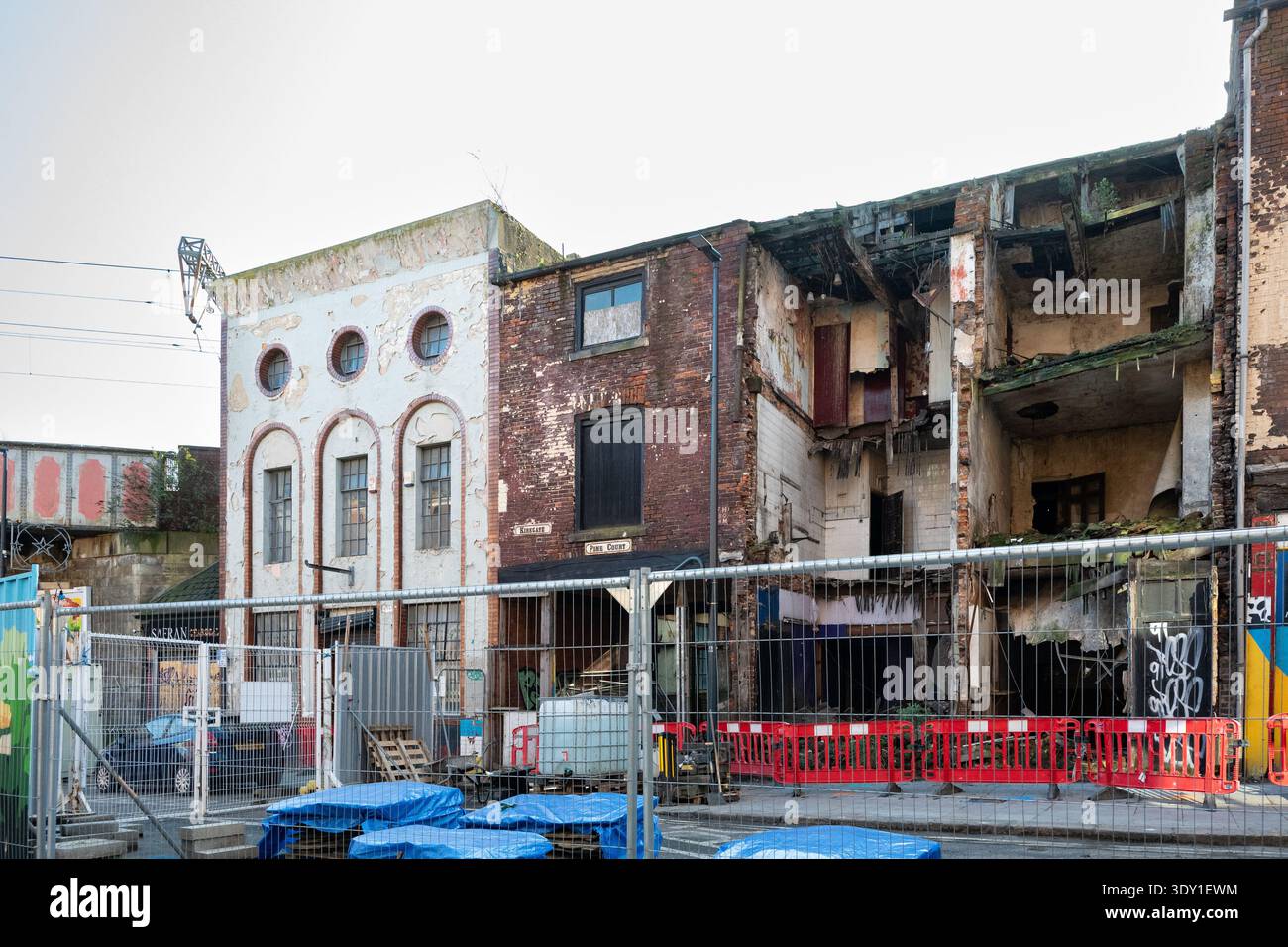 Lower Kirkgate, Leeds, edifici collassati Foto Stock