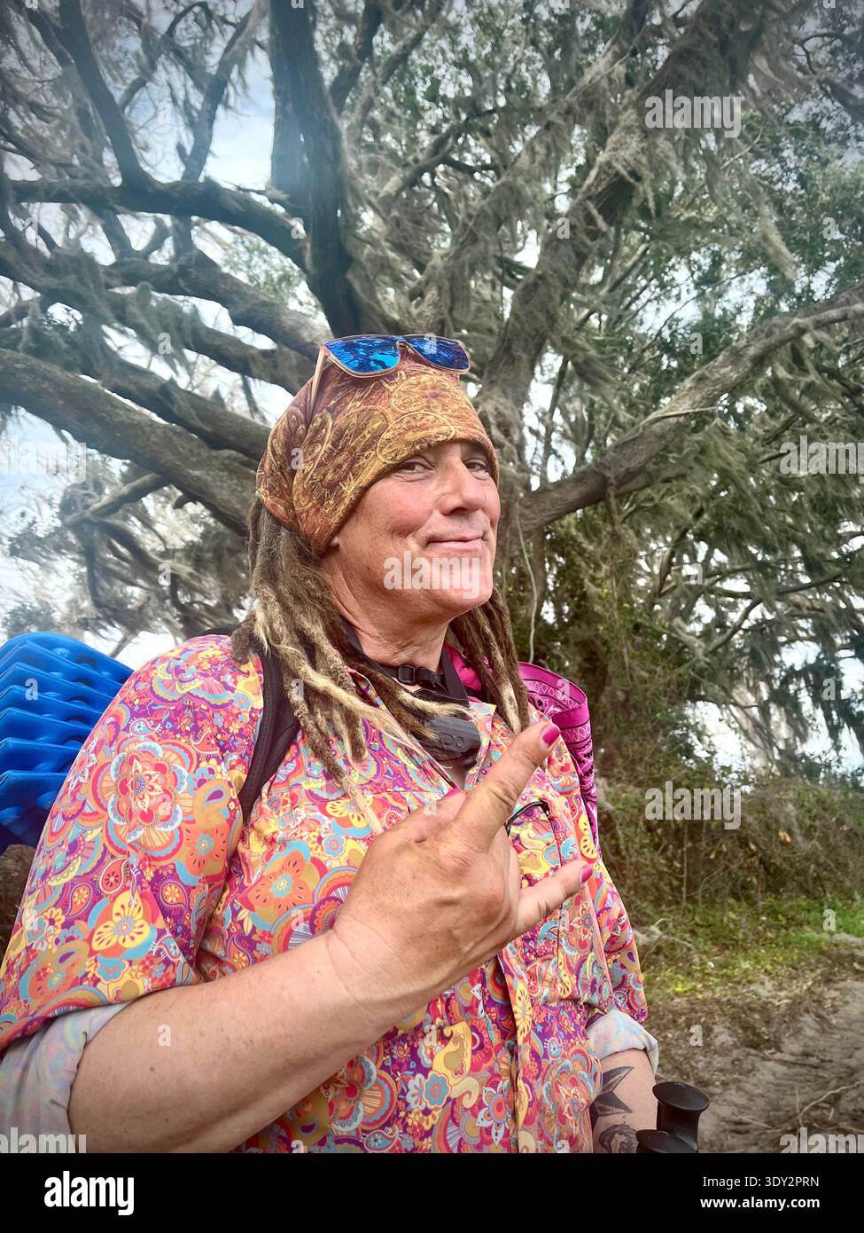 Escursione sul Florida Trail - Immagine stock catturata con smartphone