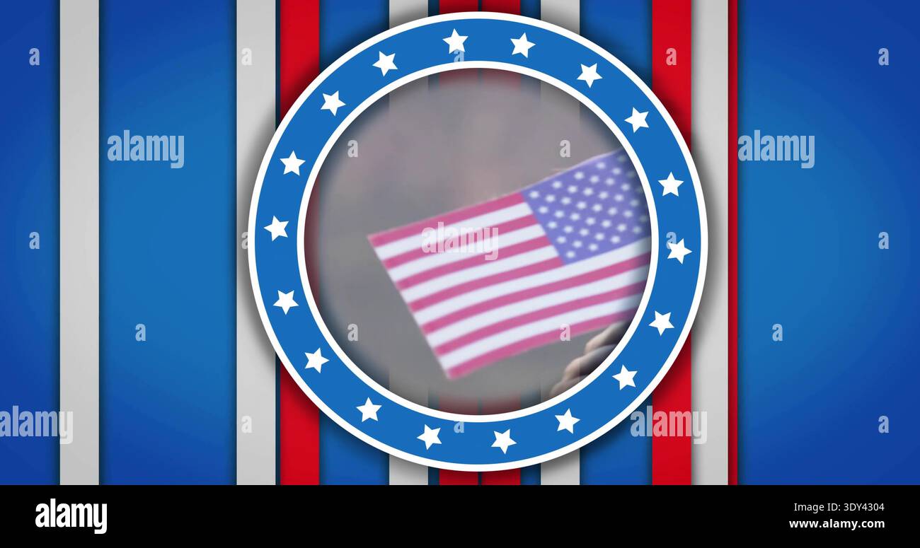 Grande Bandiera Americana Che Fluttua Nel Vento Fotografia Stock
