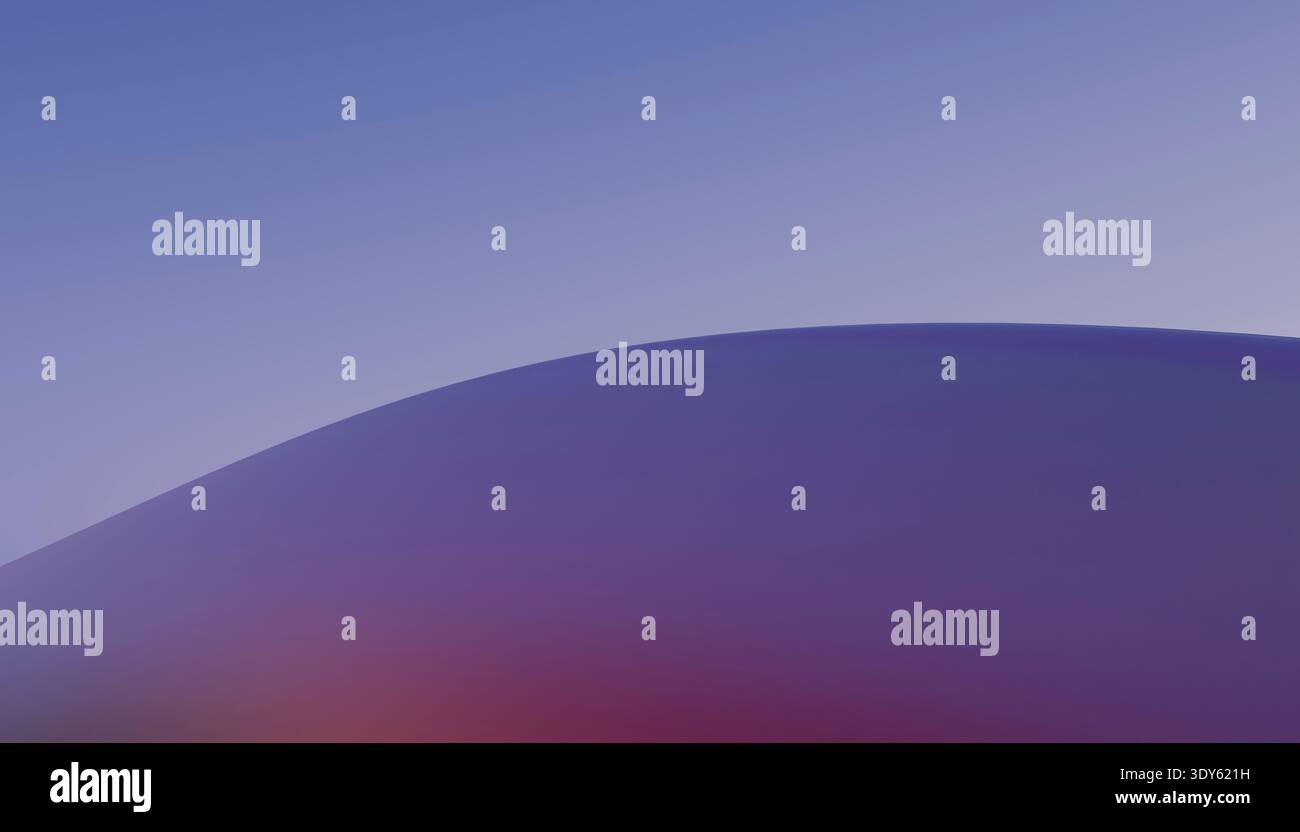 Sfondo curvo minimale con gradiente blu viola astratto Foto Stock