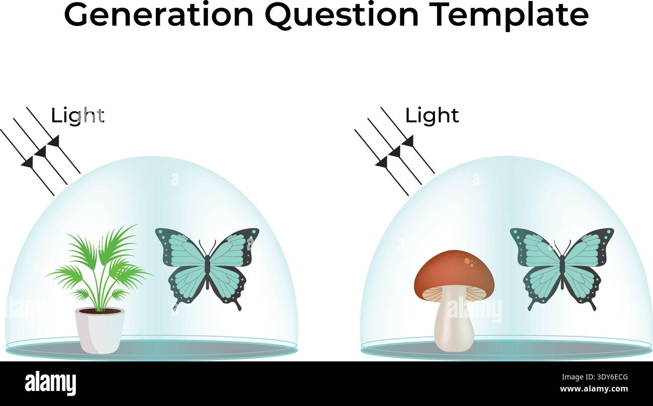 Modello di esperimento scientifico: Ambiente vegetale vs funghi Illustrazione Vettoriale