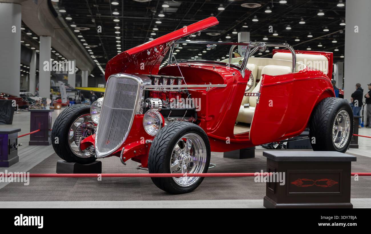 DETROIT, mi/USA - 27 febbraio 2026: Una Ford Roadster del 1934, a Detroit Autorama. Foto Stock