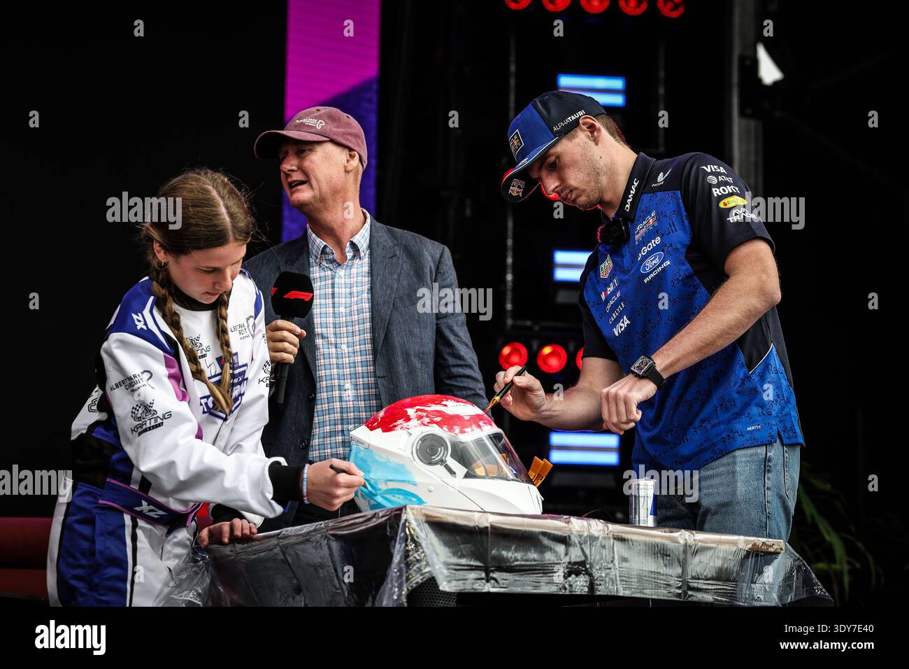 MELBOURNE, AUSTRALIA - 06 MARZO 2026: Max Verstappen di Oracle Red Bull Racing durante il forum dei tifosi al Gran Premio d'Australia 2026 ad Albert Park i. Foto Stock