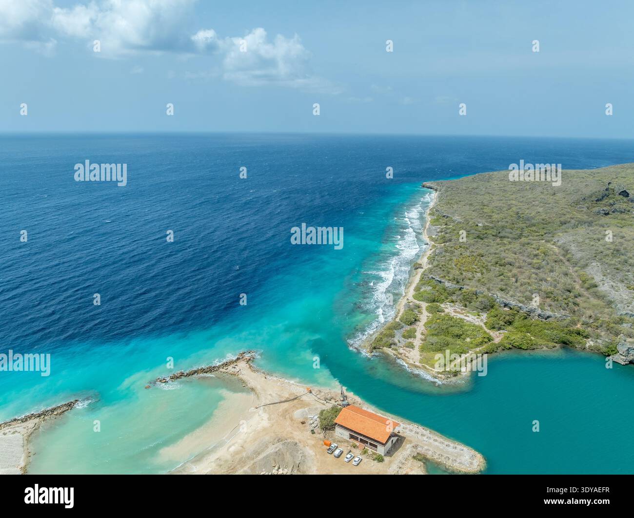 spiagge adatte alle famiglie curacao, tesori nascosti di curacao, come arrivare alla baia di santa martha, kayak nelle baie di curacao, landhuis groot santa martha, landhuis kle Foto Stock