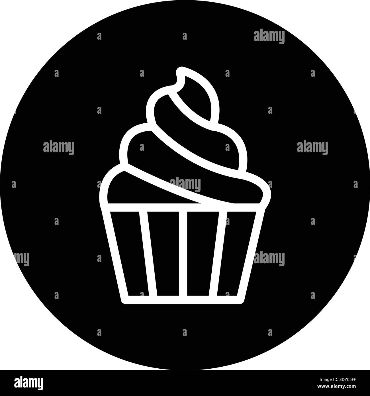 Illustrazione del design dell'icona Vector del dolce muffin Illustrazione Vettoriale