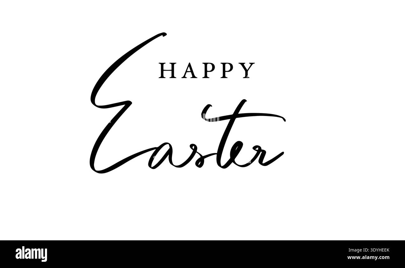 buon giorno di pasqua testo font calligrafia scritta scritta scritta colore nero icona oggetto felice giorno di pasqua poster a forma di uovo primavera estate gi Foto Stock