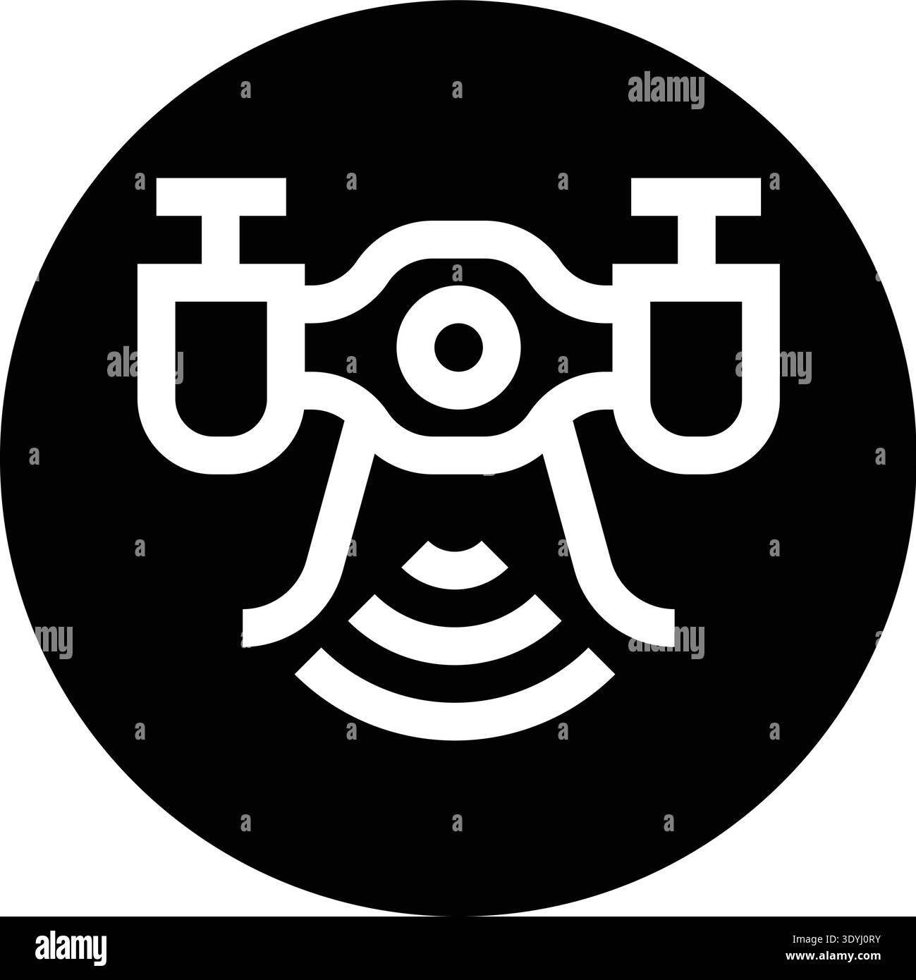 Illustrazione di progettazione dell'icona del vettore drone Illustrazione Vettoriale