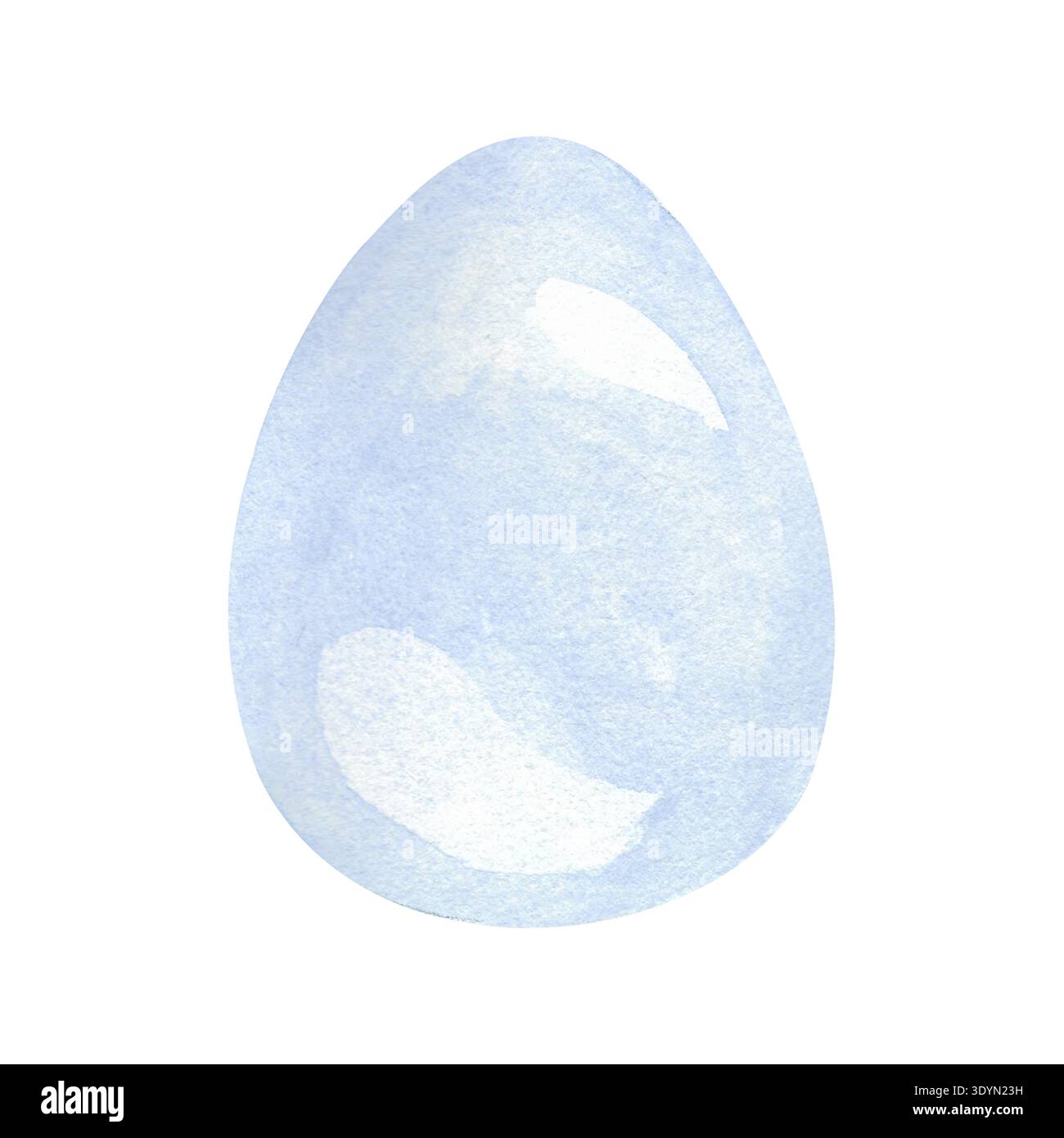 Uova di Pasqua ad acquerello con delicate illustrazioni su sfondo bianco. Perfetto per stampe, siti Web, menu a tema o inviti a cene di famiglia. Foto Stock