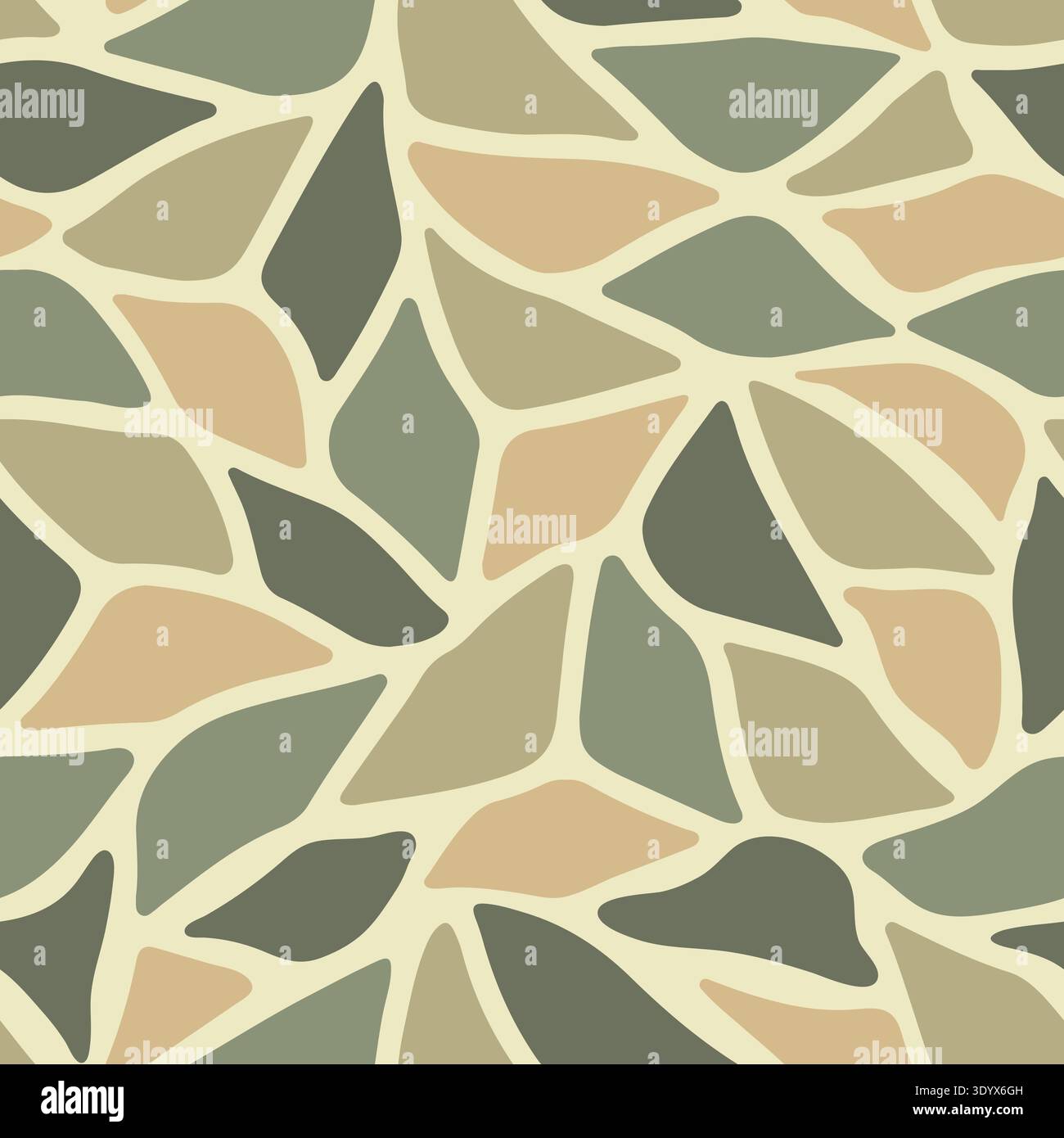 Motivo senza cuciture con camouflage per la caccia all'anatra al salvia e al Tan Mosaic Illustrazione Vettoriale