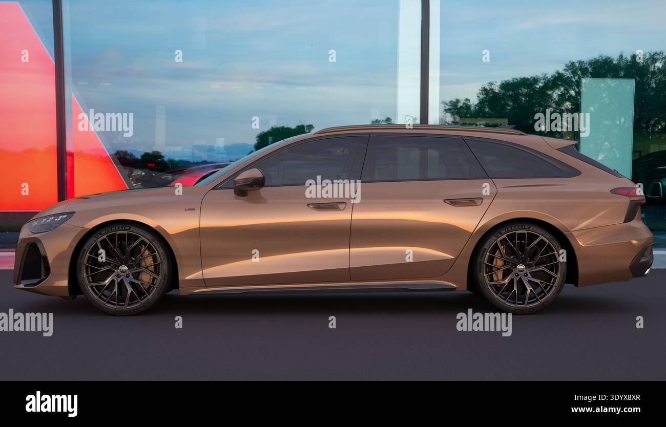 L'ultimo modello Audi A6 Avant, più grande e moderno del suo predecessore. Foto Stock