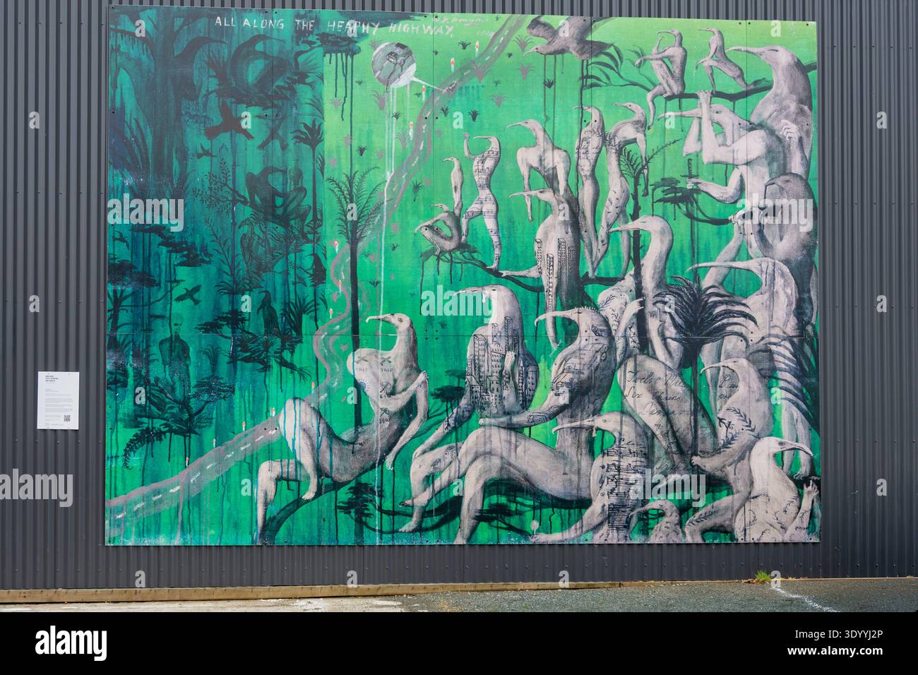 Street Art di Bill Hamilton, Nelson, nuova Zelanda Foto Stock