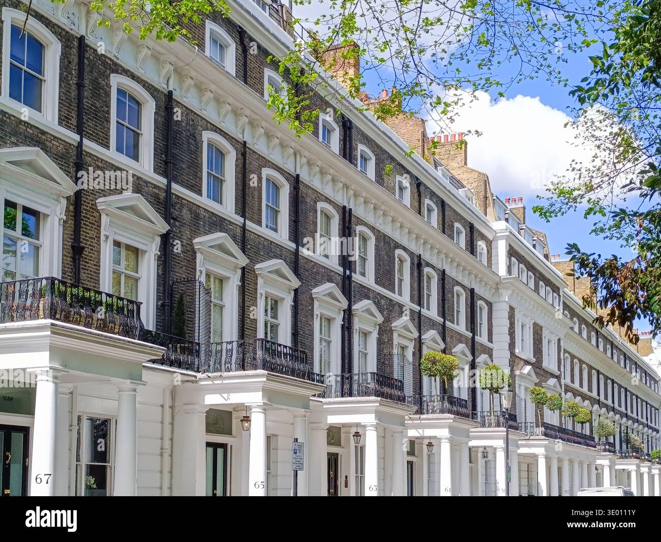 London Townhouse architettura georgiana Urban Real Estate Street View Foto Stock