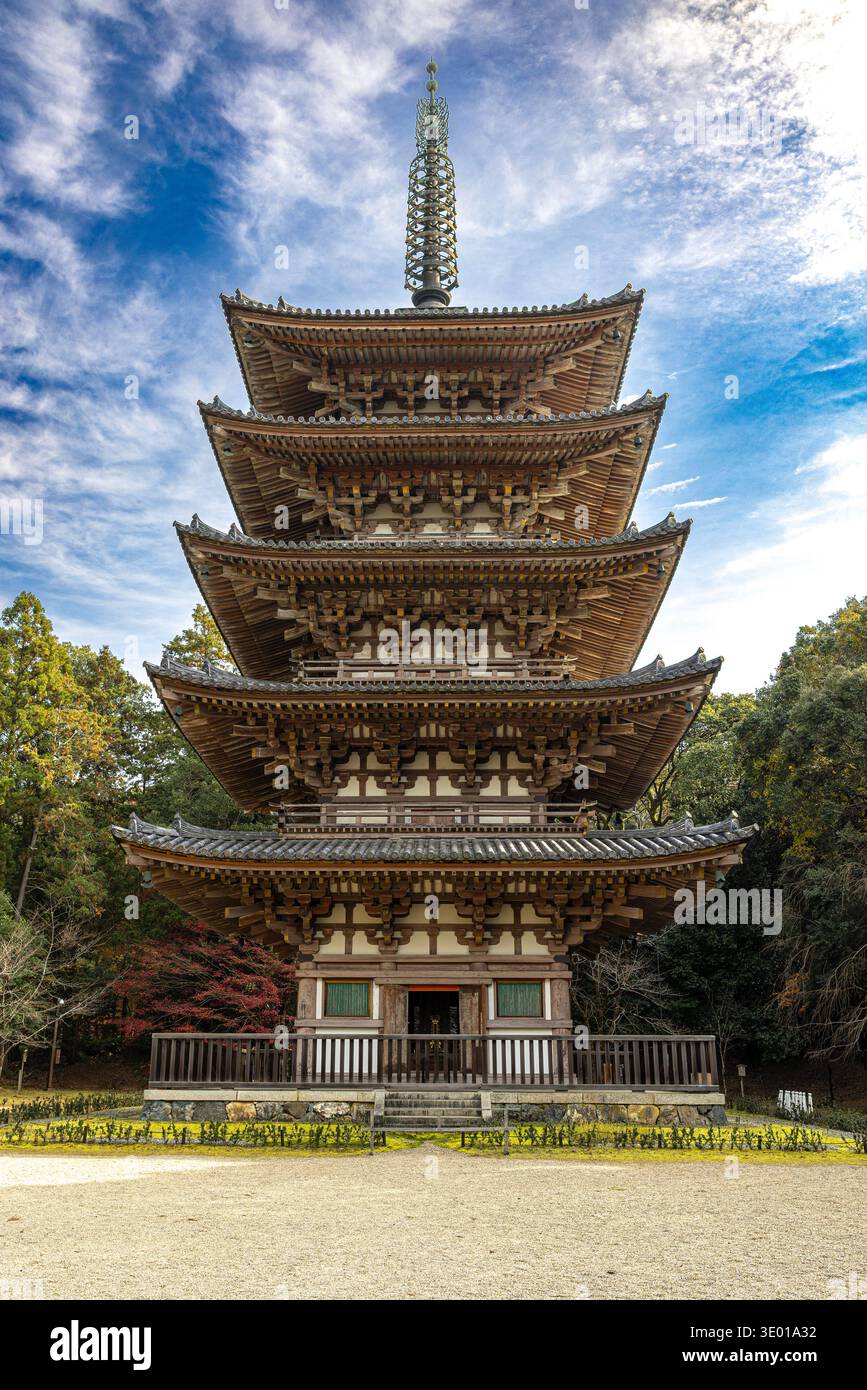 Tempio giapponese Daigoji di kyoto pagoda a cinque piani Foto Stock