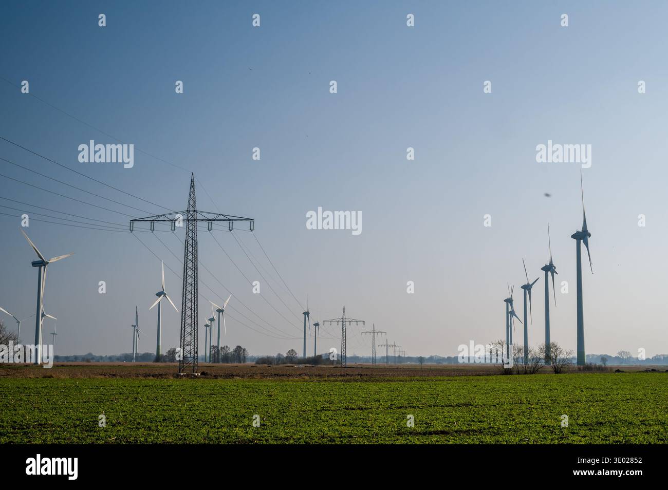 Alimentazione elettrica delle linee di transizione di potenza Foto Stock