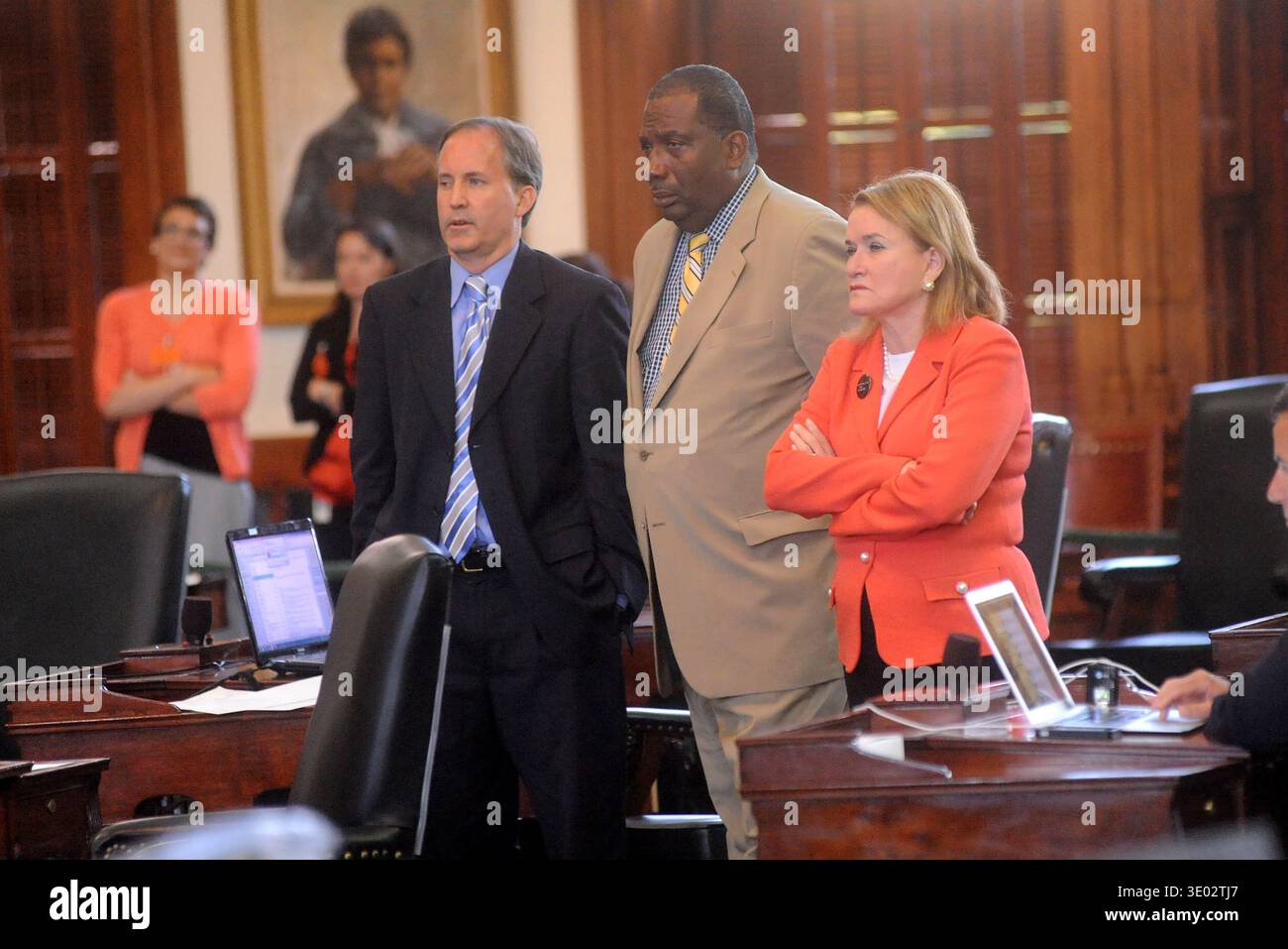 Senatori dello stato del Texas al Senato del Texas, Austin, Texas, 12 luglio 2013. (Foto di John Anderson/The Austin Chronicle) Foto Stock