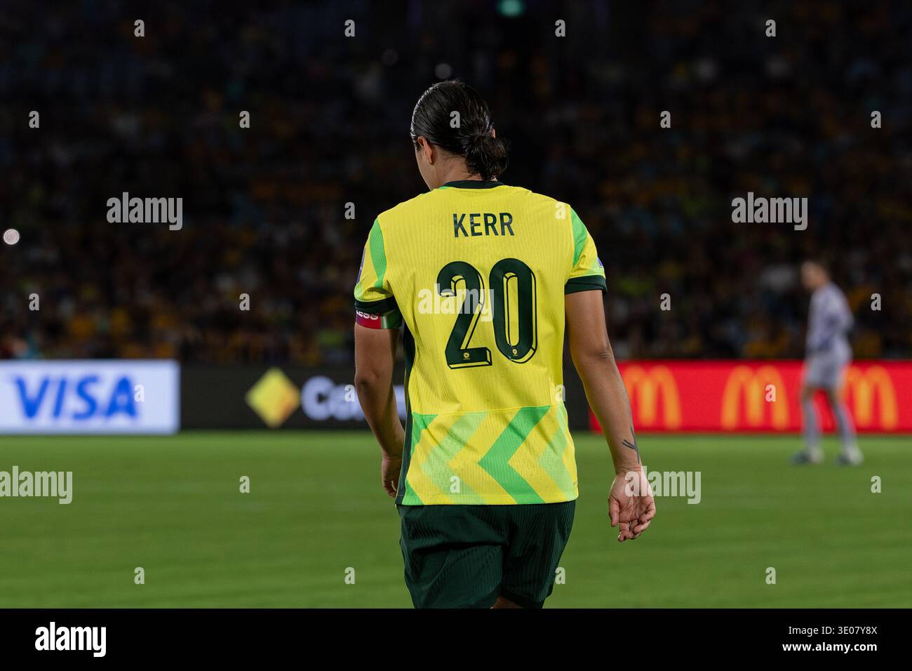 Sam Kerr dell'Australia durante la partita di Coppa d'Asia femminile dell'AFC tra Australia e Repubblica di Corea l'8 marzo 2026 allo Stadium Australia di Sydney Foto Stock