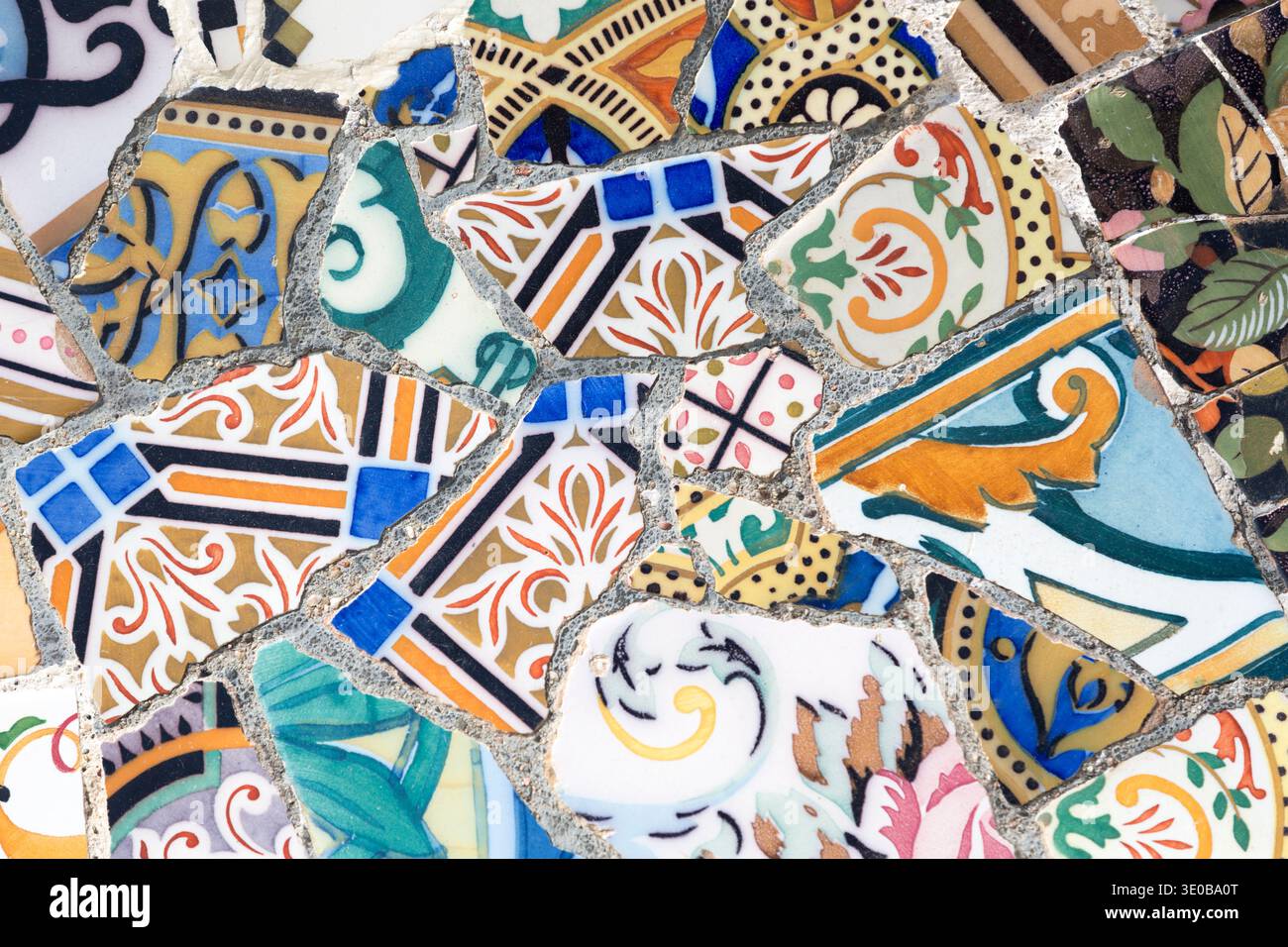 Spagna, Barcellona, dettaglio mosaico. Foto Stock